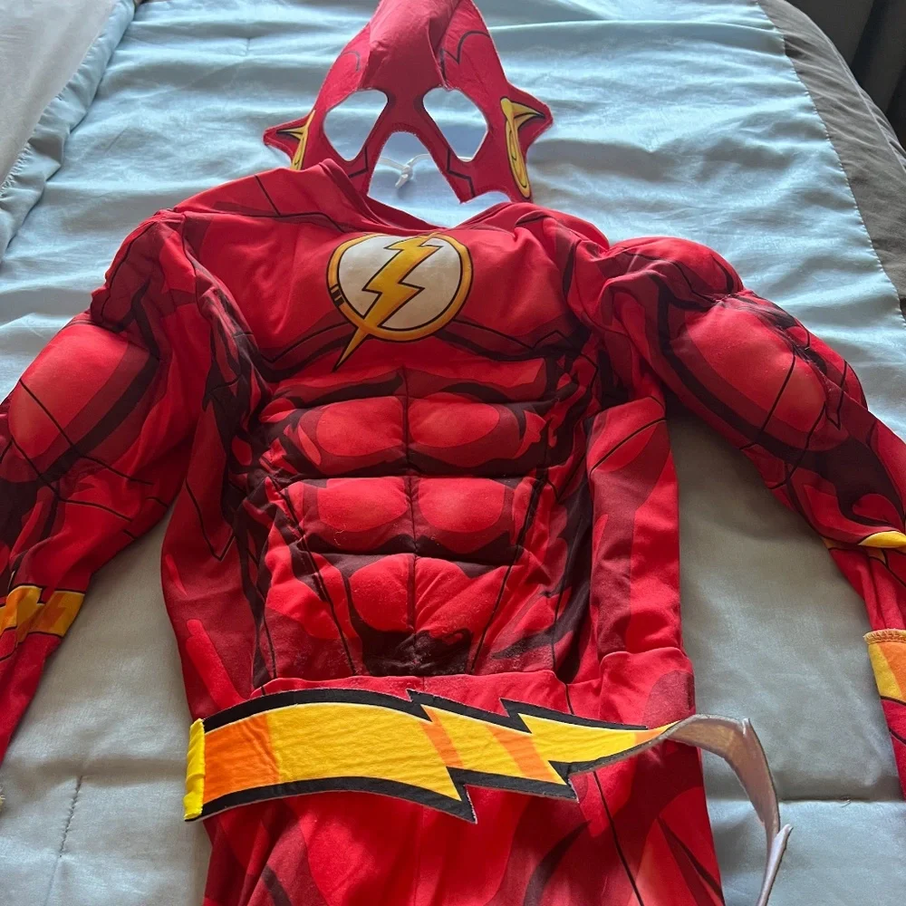 3pc Kids Medium Flash DC Comics Superhero Costume Halloween